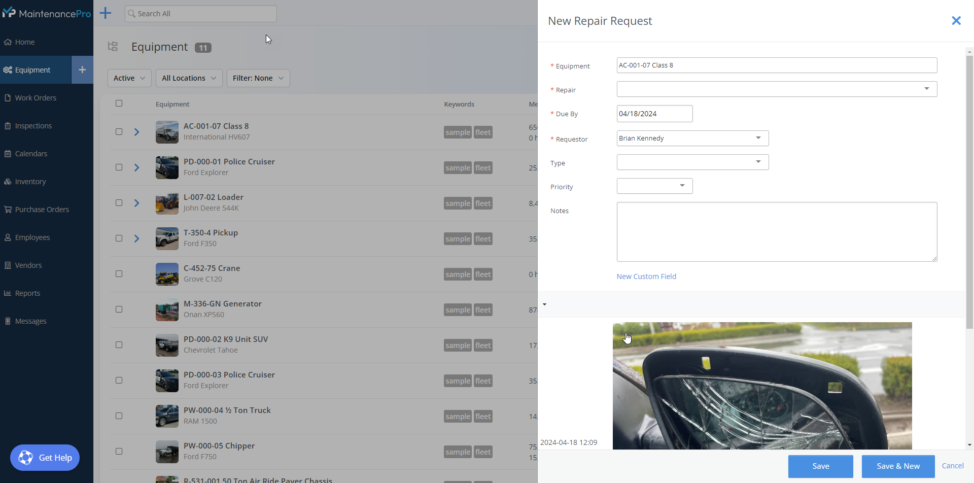screenshot of Fleet Maintenance Pro